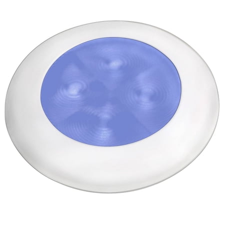 Hella Marine Blue LED Round Courtesy Lamp - White Bezel - 24V | Bundle of 2