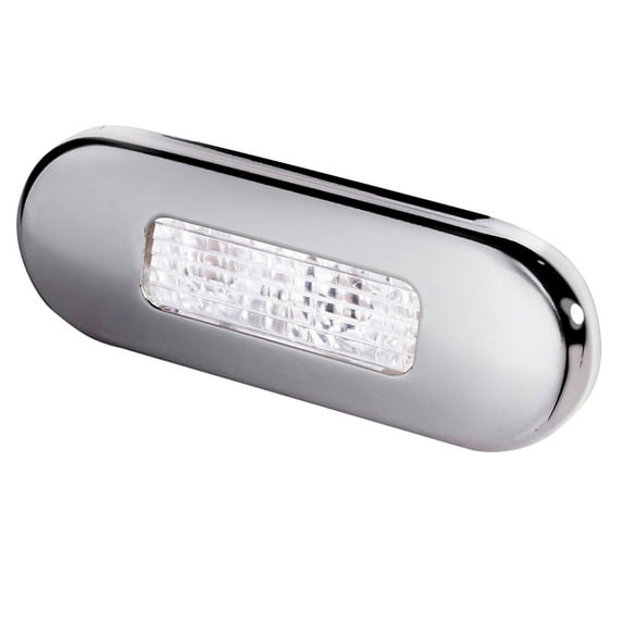 Hella Marine Surface Mount Oblong LED Courtesy Lamp - White LED - Stainless Steel Bezel | Bundle of 10