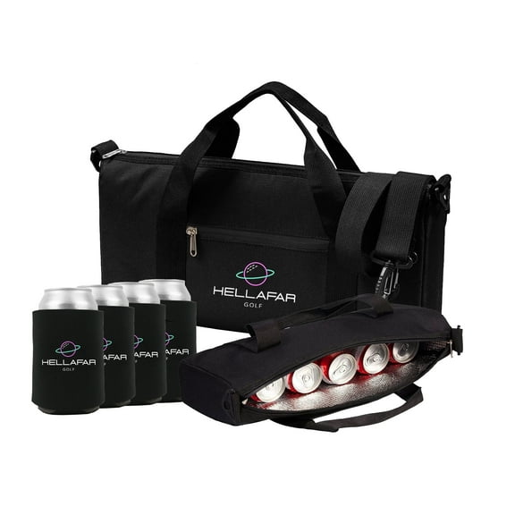 Hellafar Golf Cooler Bag - Insulated Golf Cooler Bag with Adjustable Shoulder Strap, Fits Six 12-Ounce Cans