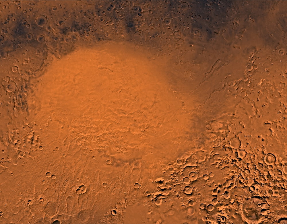 Hellas Planitia region of mars Canvas Art - Stocktrek Images (32 x 25)