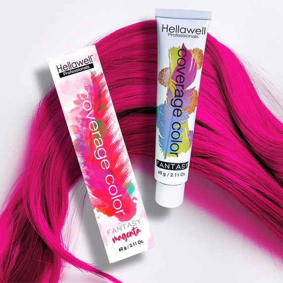 Hellawell Professional Hair Dye. Coverage Fantasy Magenta 2.11oz