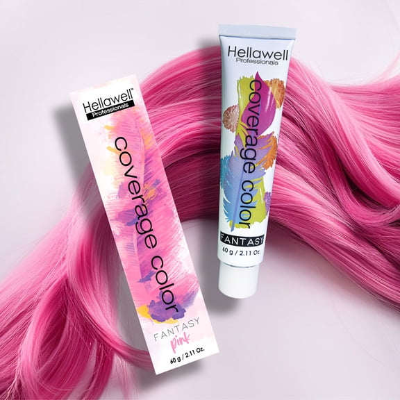 Hellawell Professional Hair Dye. Coverage Fantasy Pink 2.11oz