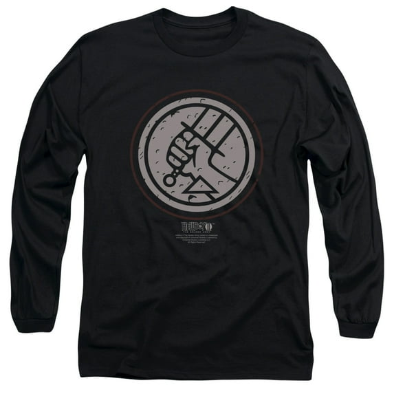 Hellboy II Mignola Style Logo Long Sleeve T-Shirt Adult 18/1 Black