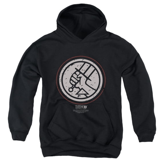 Hellboy Ii - Mignola Style Logo - Youth Hooded Sweatshirt - Medium