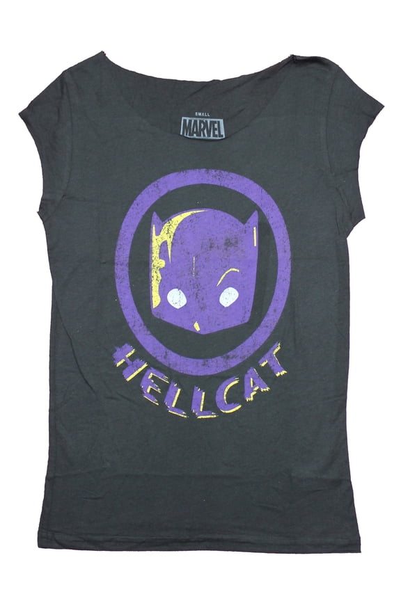 Hellcat Girls Juniors Sleeveless T-Shirt - Distressed Hellcat Logo Image (X-Large)