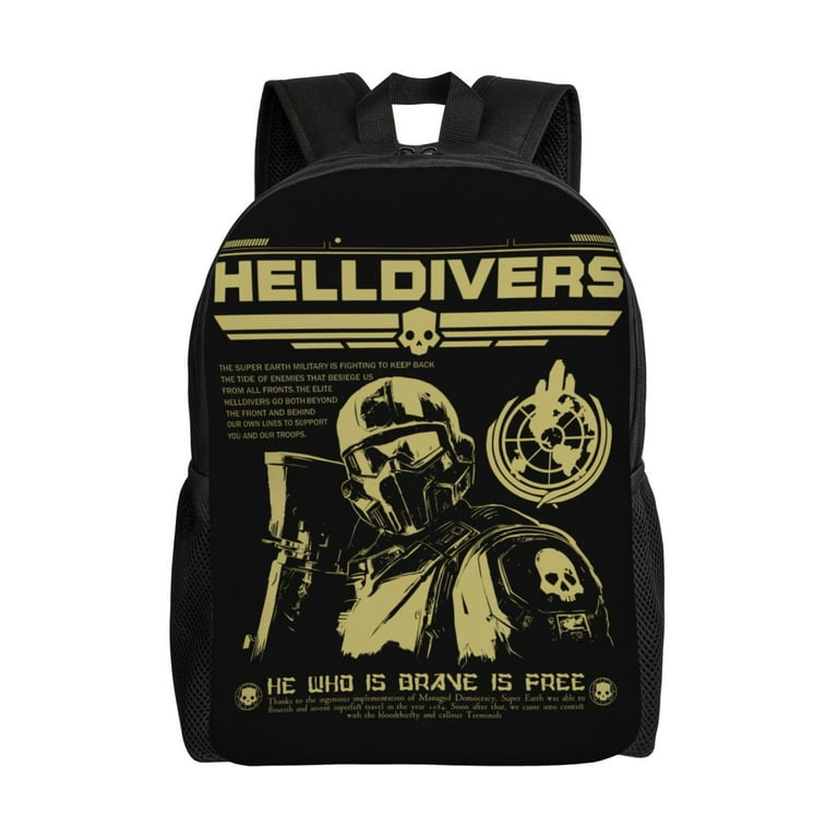 Helldivers 16 In Men s Backpack Computer Backpack Travel Laptop Bag Stylish Lightweight Bookbag Vintage Backpack Outdoor Sports Daypack Backpack Multifunctional Rucksack Casual Daypack Walmart