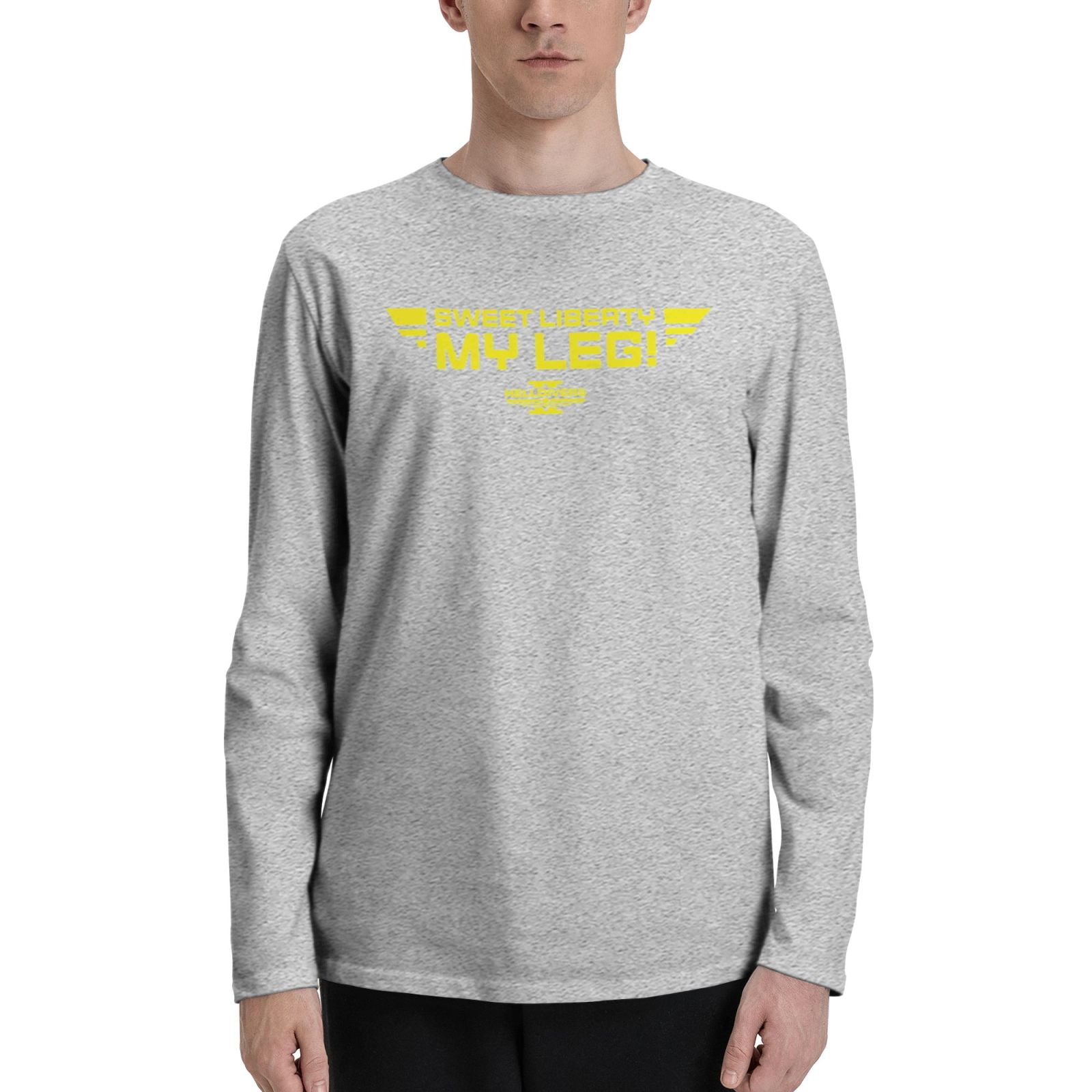 Helldivers Mens Cotton TShirt Crew Neck Long Sleeve Tee Shirts Hipster