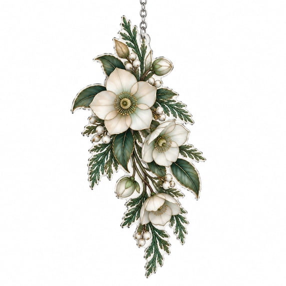 Halabore Hellebore Cedar Spray Acrylic Suncatcher Ornament for Kitchen Modern ...