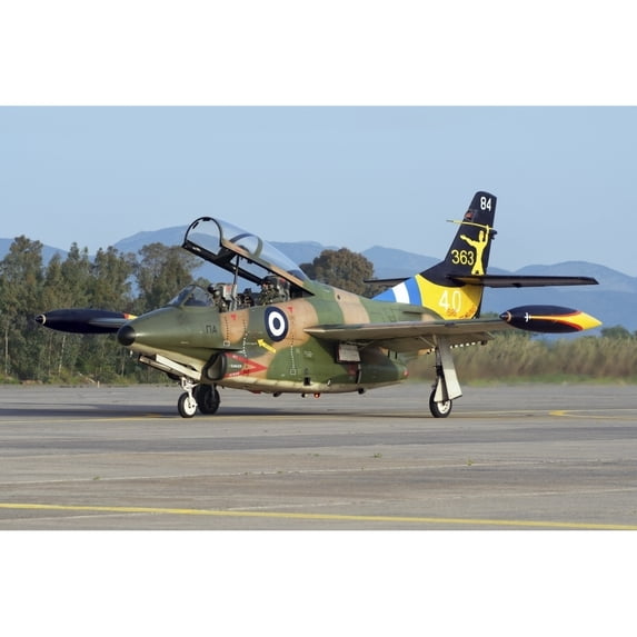 Hellenic Air Force T-2E Buckeye taxiing for a training mission in Kalamata Greece. Poster Print by Daniele Faccioli/Sto