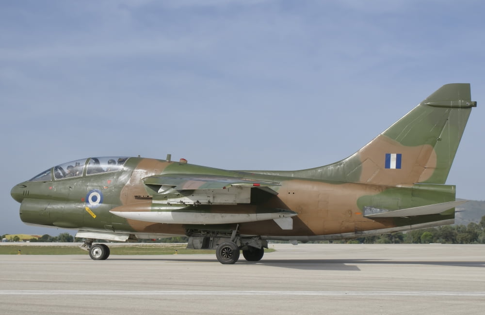Hellenic Air Force TA-7 Corsair II at Araxos Air Base Greece Canvas Art - Giovanni CollaStocktrek Images (18 x 12)