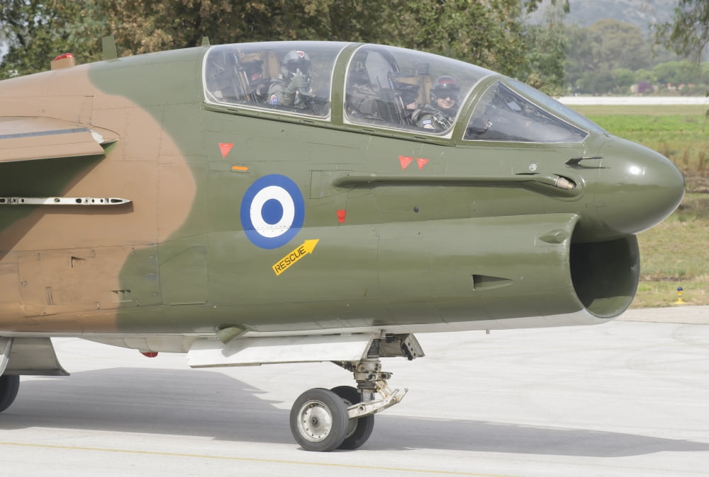 Hellenic Air Force TA-7 Corsair II at Araxos Air Base Greece Canvas Art - Giovanni CollaStocktrek Images (34 x 23)