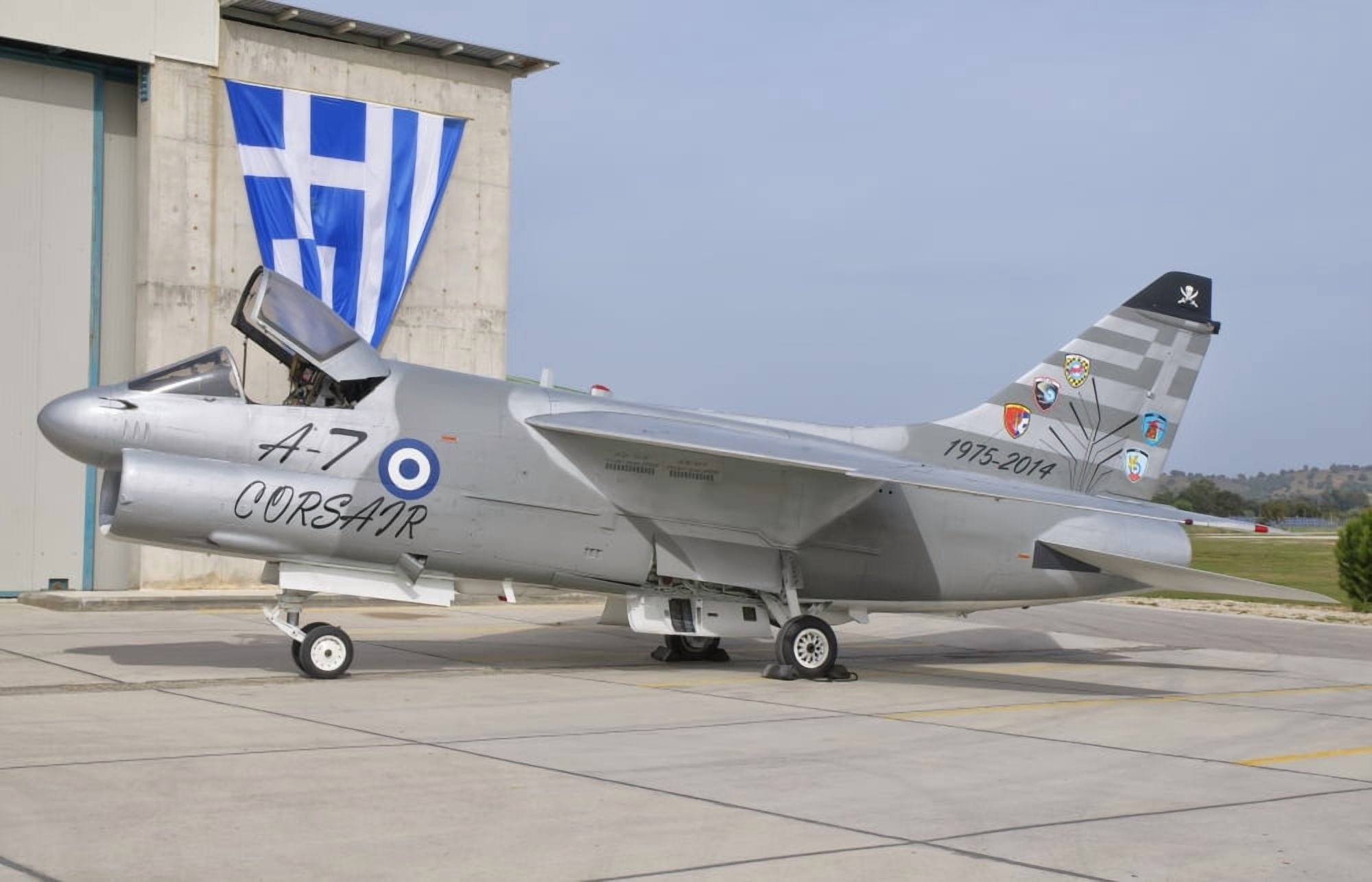 Hellenic Air Force TA-7 Corsair II at Araxos Air Base Greece Canvas Art - Giovanni CollaStocktrek Images (35 x 23)