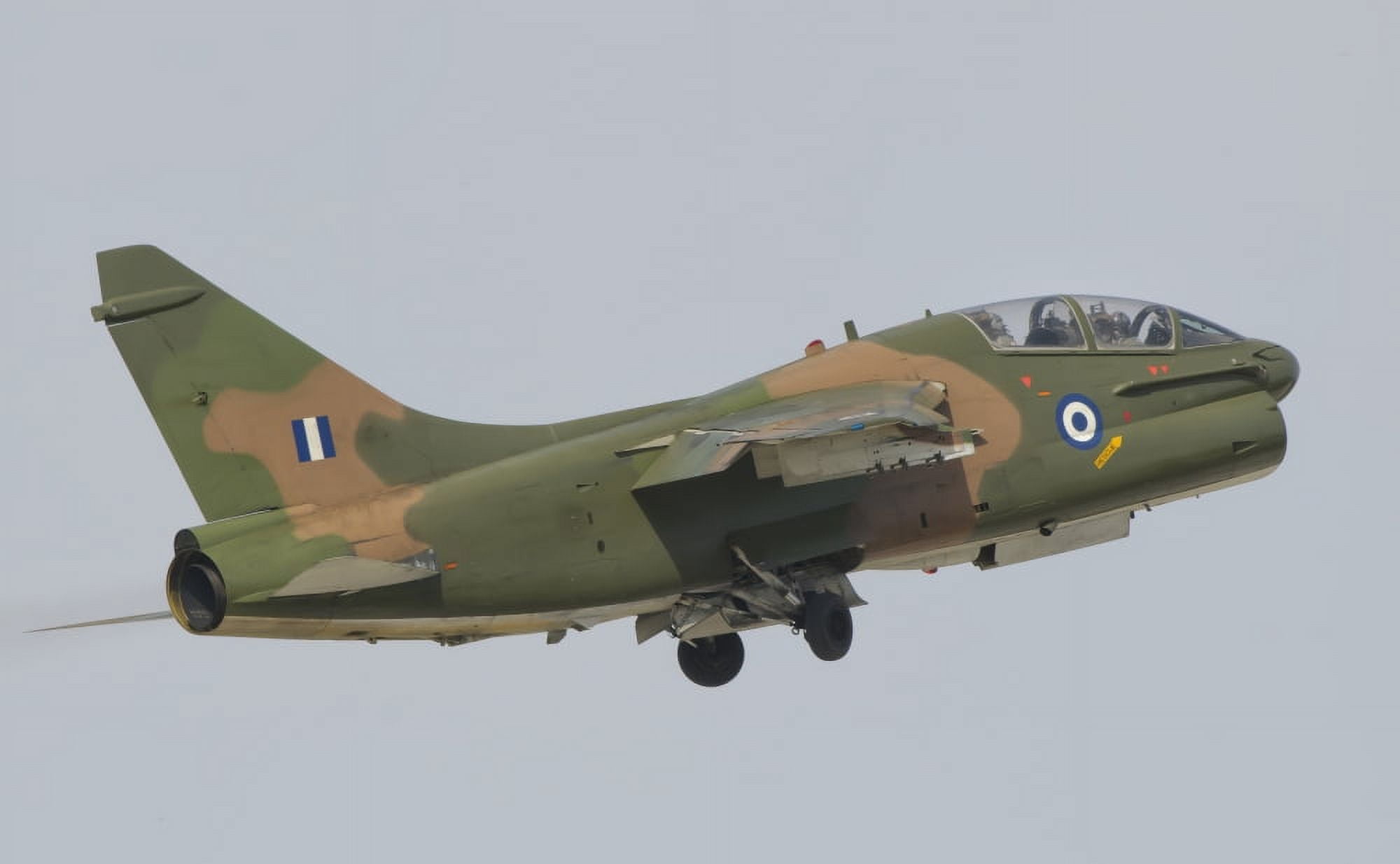 Hellenic Air Force TA-7 Corsair II taking off Canvas Art - Giovanni CollaStocktrek Images (35 x 22)