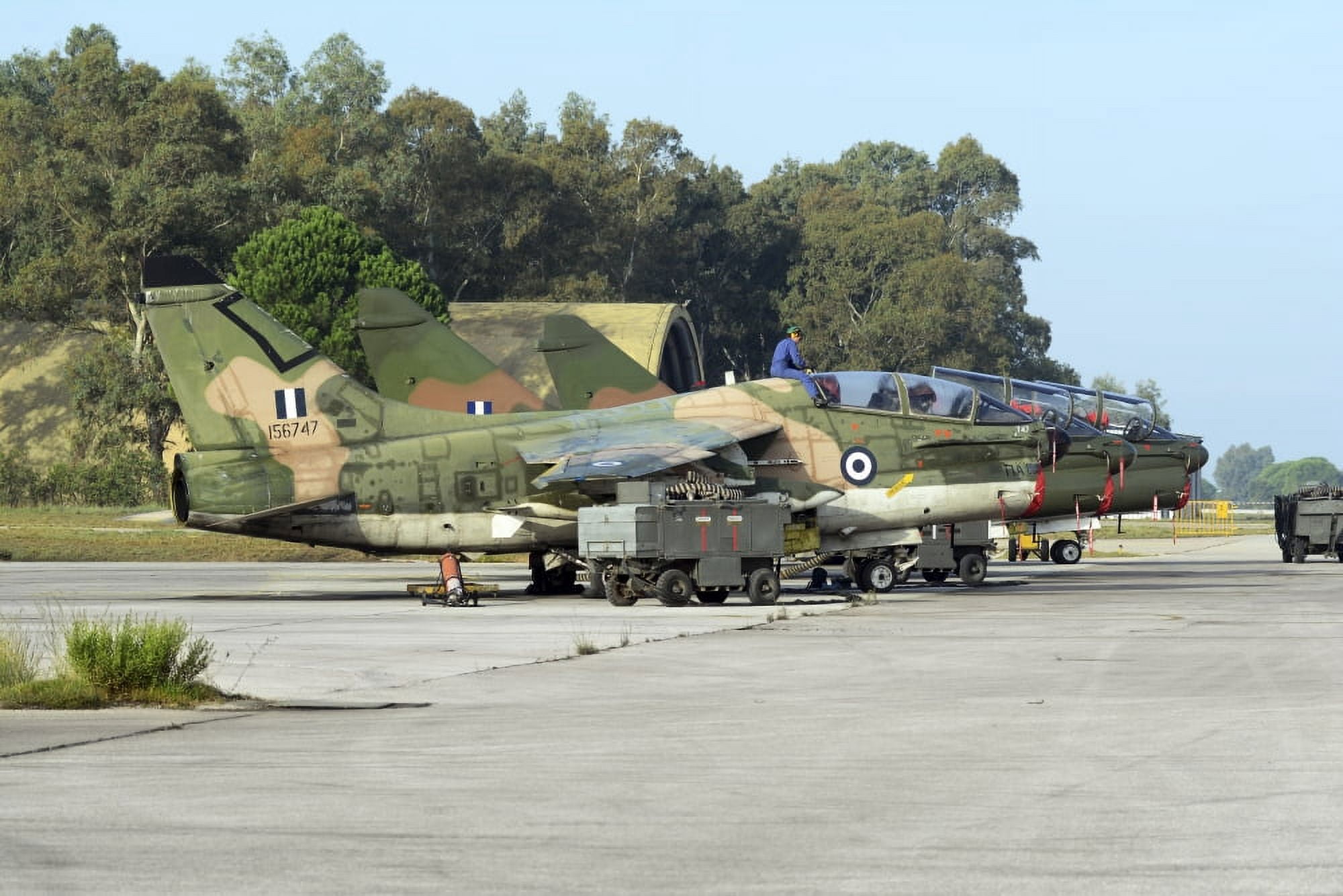 Hellenic Air Force TA-7C Corsair on the ramp at Araxos Air Base Canvas Art - Daniele FaccioliStocktrek Images (34 x 23)