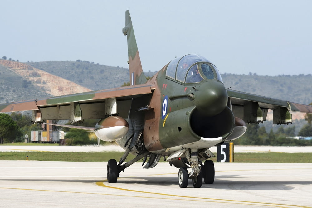 Hellenic Air Force TA-7C Corsair taxiing at Araxos Air Base Canvas Art - Daniele FaccioliStocktrek Images (17 x 12)