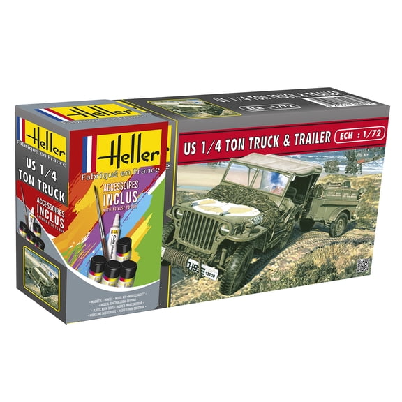 Heller 1:72 Gift Set - US 1/4 Ton Truck Trailer