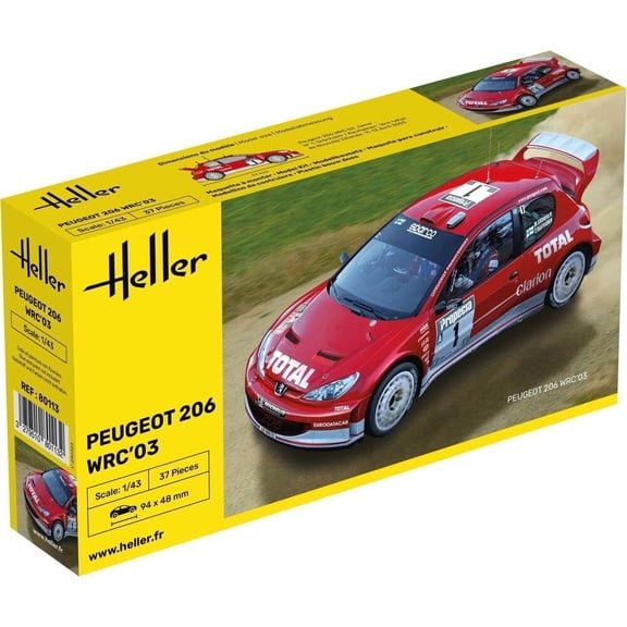 Heller 80113 Modellbausatz Peugeot 206 WRC '03