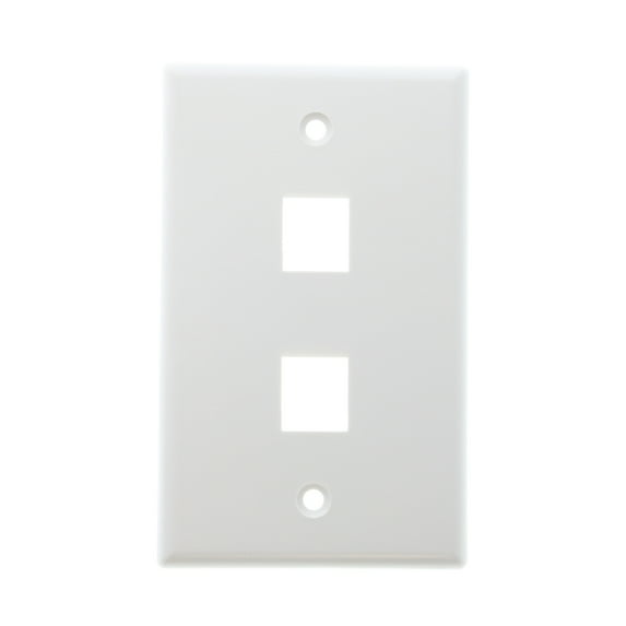 Hellerman-Tyton FPDUAL-W Single-Gang 2-Port Flush Mount Face-Plate, White