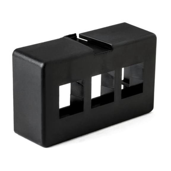 Hellermann Tyton FPFURN3-BLK Modular Furniture Faceplate 3 Port, PVC, Black