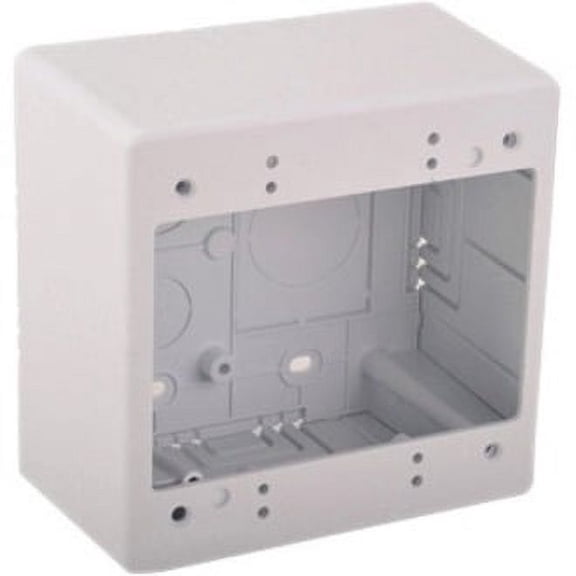 TSRW-JBD2 Dual Gang Junction Box, PVC, White by Hellermann Tyton