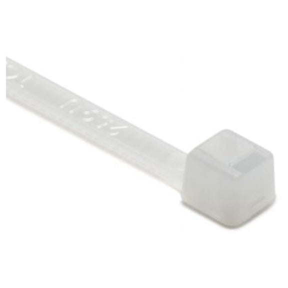HellermannTyton T18R9VOC2 Flame-Retardant Cable Tie, 4" Long, UL Rated, 18lb Tensile Strength, PA66V0, Natural, 100/pkg