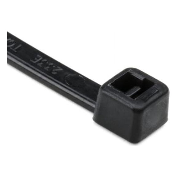 HellermannTyton T30L0UVC2 UV Resistant Cable Tie, 7.8" Long, UL Rated, 30lb Tensile Strength, PA66UV, Black, 100/pkg