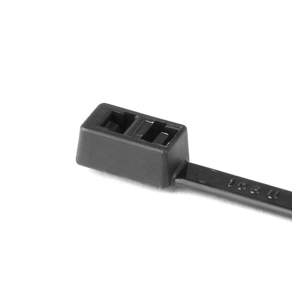 HellermannTyton T50LDH0C2 Double-Head Cable Tie, 15.6" Long, 50lb Tensile Strength, PA66, Black, 100/pkg