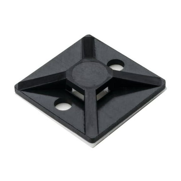 Hellermanntyton Pa66 Black 0.75 X 0.75 In Acrylic Adhesive Cable Tie Mount 500Qty