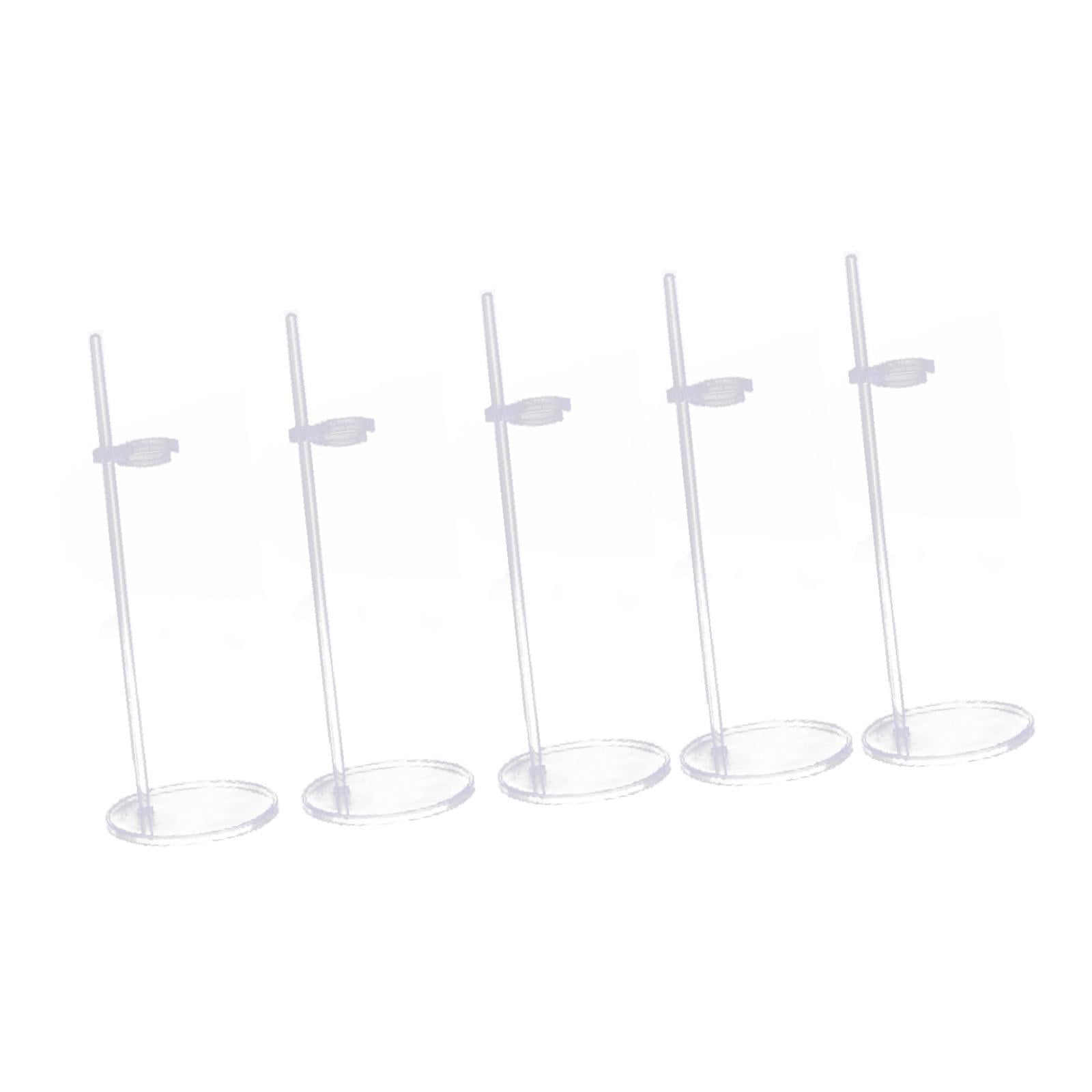 Hellery 5 Pieces Doll Stands Display Holder,Transparent Stent Stand for ...