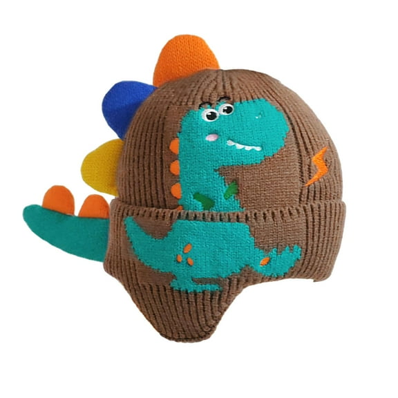 Hellery Dinosaur Ear Knitted Hat Beanie Ear Protection with Earflaps Warm Hat Knit Hat for Children Boys Girls Toddlers , D D