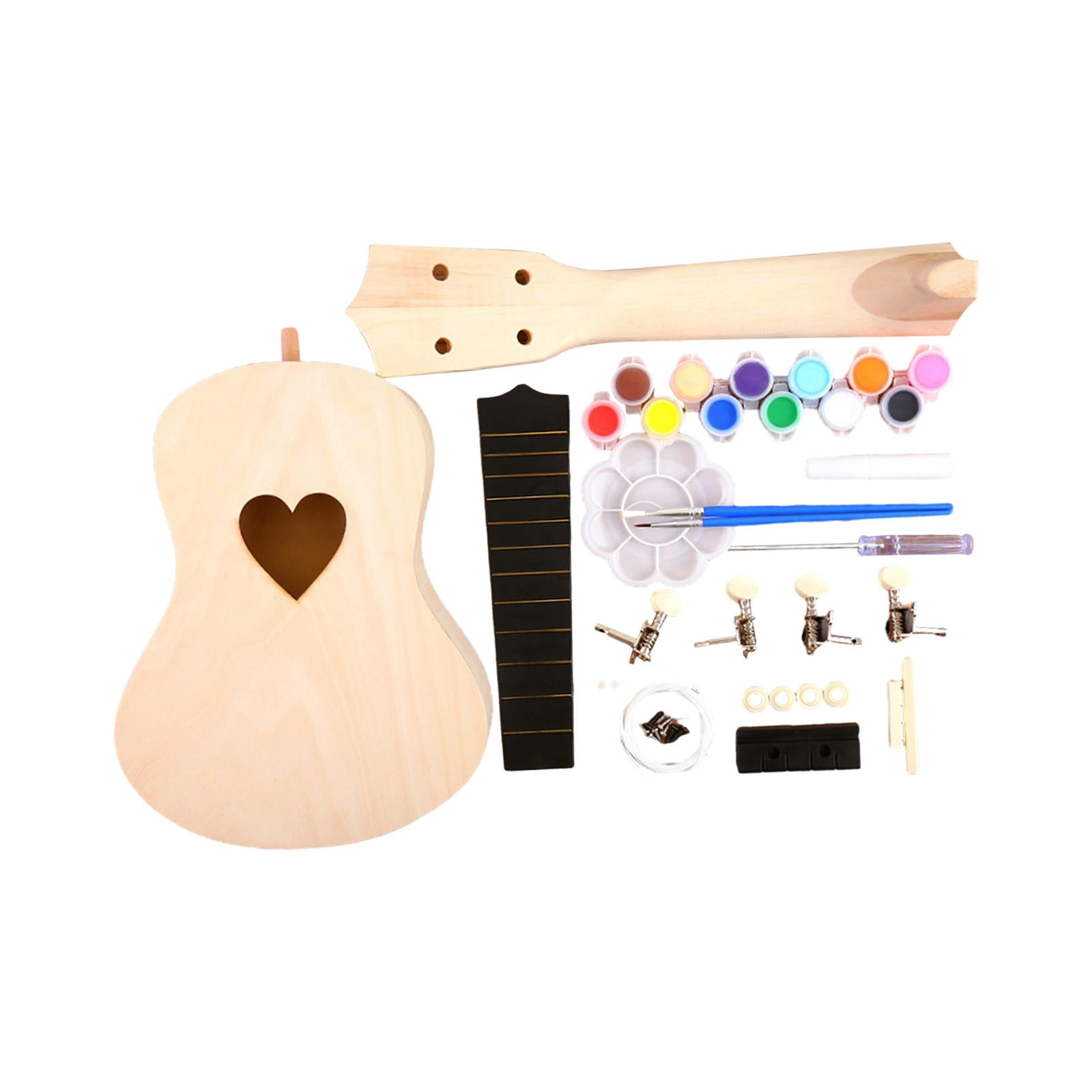 Hellery Ukulele DIY Kits Build Your Own Wooden Parents Child Campaign