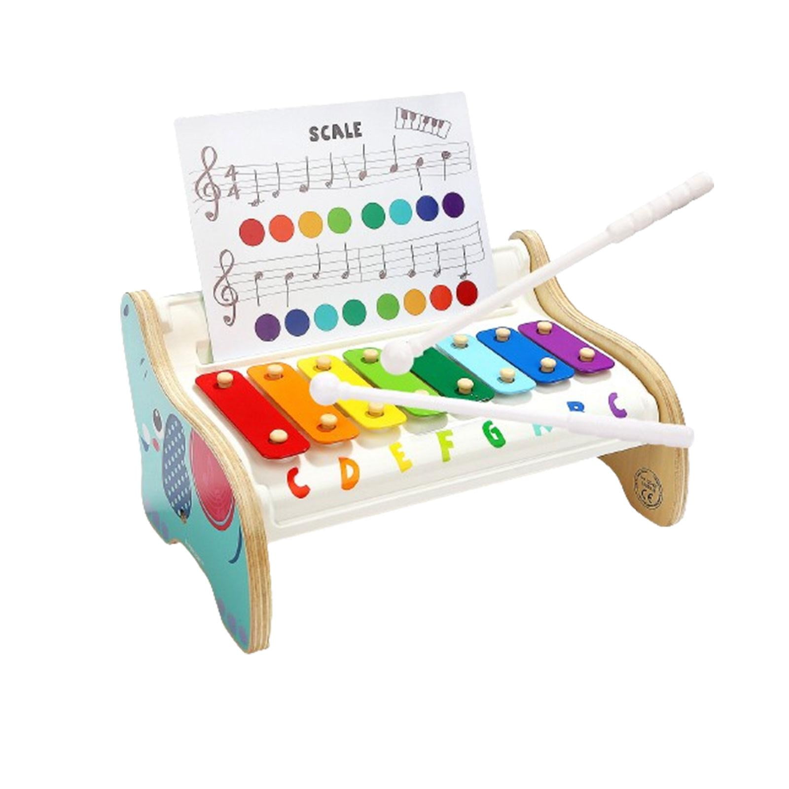 Hellery Wooden Xylophone 8 Note Learning Fine Motor Skills Glockenspiel