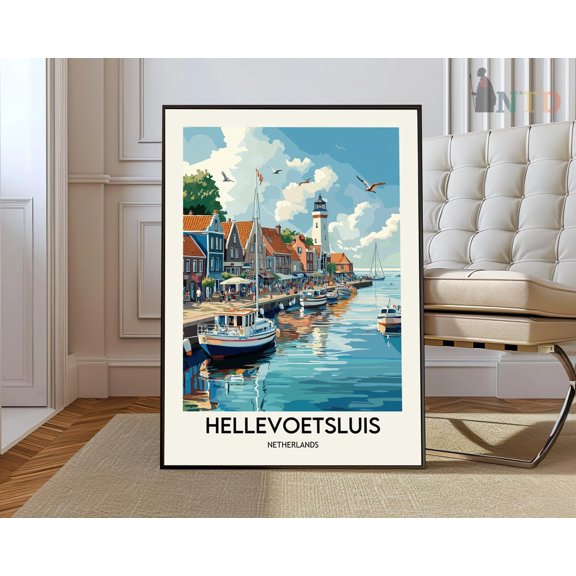 Hellevoetsluis Netherlands Poster, Historic Maritime Town Wall Art