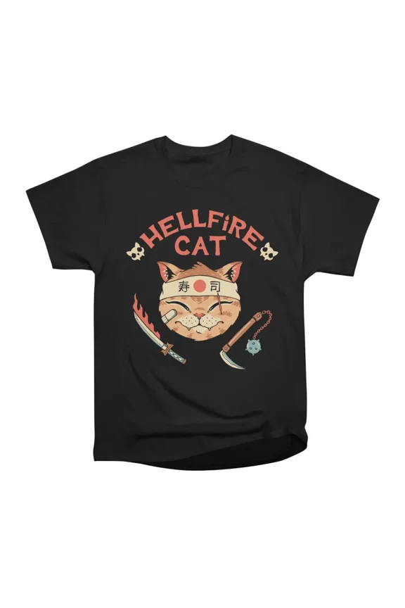 Hellfire Cat Meowster T-Shirt Tee Gift For Him Merch For Her Apparel For Friend