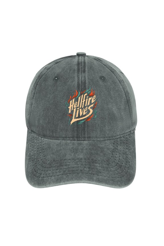 Hellfire Lives Gray Hat Adjustable Funny Fashion Unisex Baseball Cap for Men Women