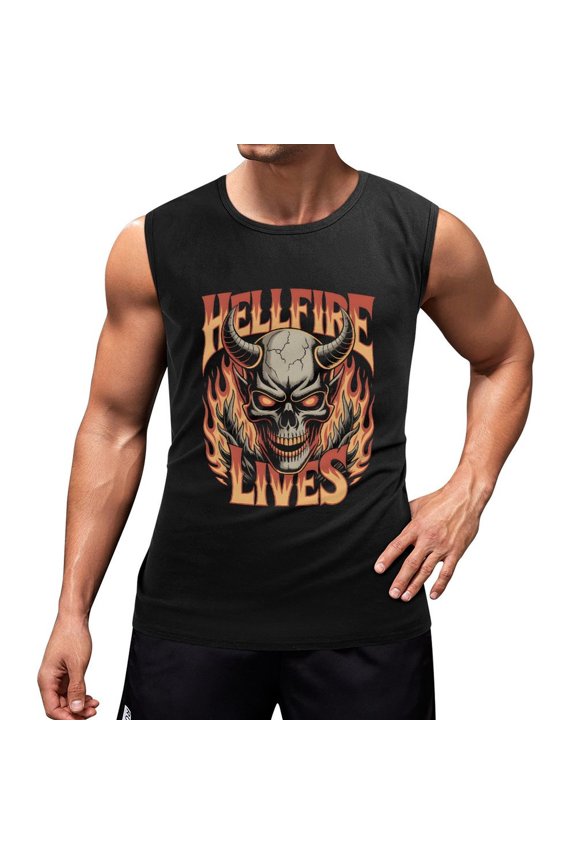 Hellfire Lives Men'S Muscle T-Shirt, Sleeveless, Muscle Tank Tee Top 3XL