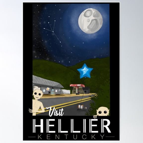 Hellier Travel Poster Fan Art Poster Wall Art, Modern Wall Decor For Living Room Bedroom, 8x12 UNFRAMED