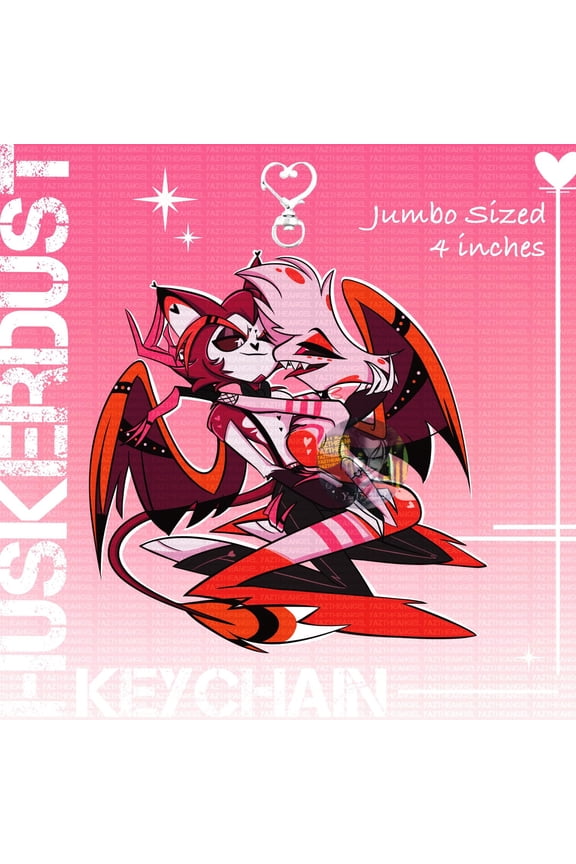 Hellish Valentine Wave 3 Angel Dust and Husk Jumbo Acrylic Keychain (1 keychain)