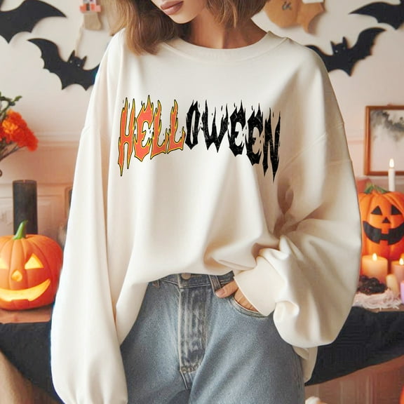 Hellloween Shirt, Funny Halloween Shirt, Halloween Sweatshirt, Spooky Season Hoodie, Retro Halloween Gift Tee, Halloween Fall spooky Shirt
