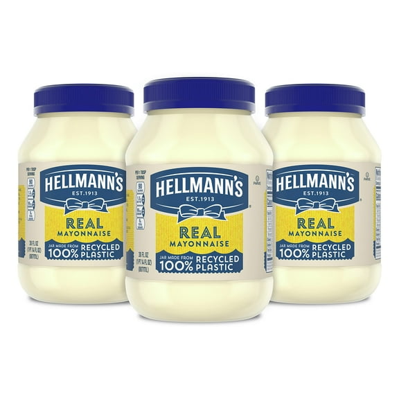 Hellmann,S Real Mayonnaise, Gluten Free, Made With 100% Cage-Free Eggs, 30 Fl Oz, Pack Of 3