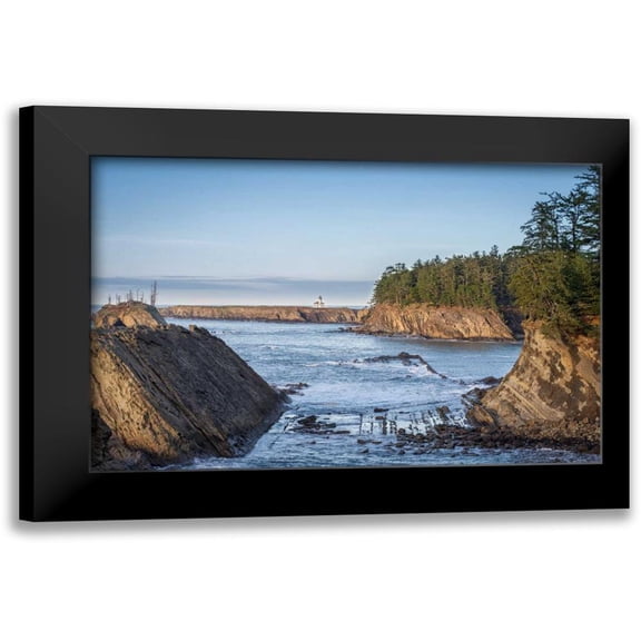 Hellmann, Stan 14x11 Black Modern Framed Museum Art Print Titled - Cape Arago Lighthouse