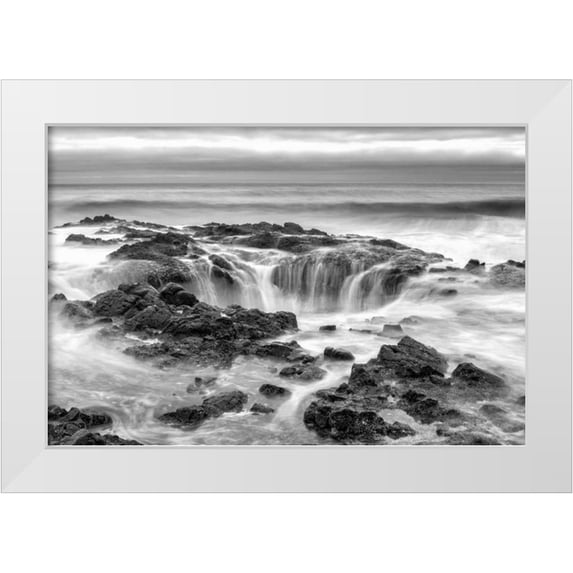 Hellmann, Stan 18x13 White Modern Wood Framed Museum Art Print Titled - Thors Well BW