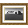 thumbnail image 1 of Hellmann, Stan 32x23 Gold Ornate Wood Framed with Double Matting Museum Art Print Titled - Ruby Beach Morning II BW, 1 of 4