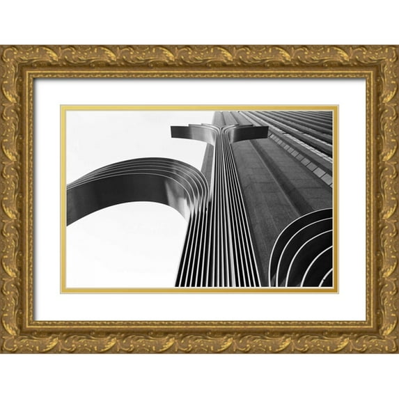 Hellmann, Stan 32x23 Gold Ornate Wood Framed with Double Matting Museum Art Print Titled - Steel Sculpture