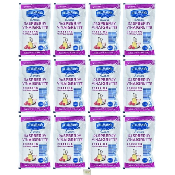 Hellmann's Classic Raspberry Vinaigrette Dressing 1.5 oz. Packet | No Artificial Flavor | 12 pack