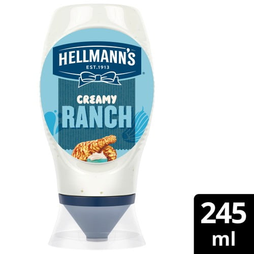 Hellmann's Creamy Ranch Mayo Squeezy 250ml, British Import (Pack of 2)