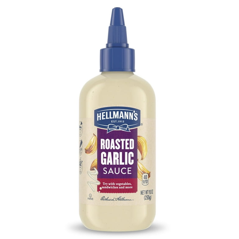 Hellmanns Sauce, Roasted Garlic - 9.0 oz