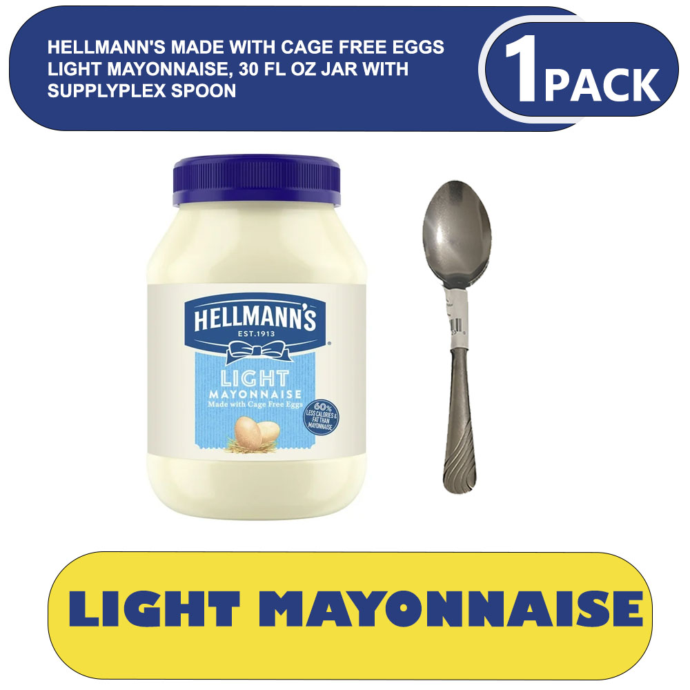 Hellmann's Made with Cage Free Eggs Light Mayonnaise, 30 fl oz Jar with