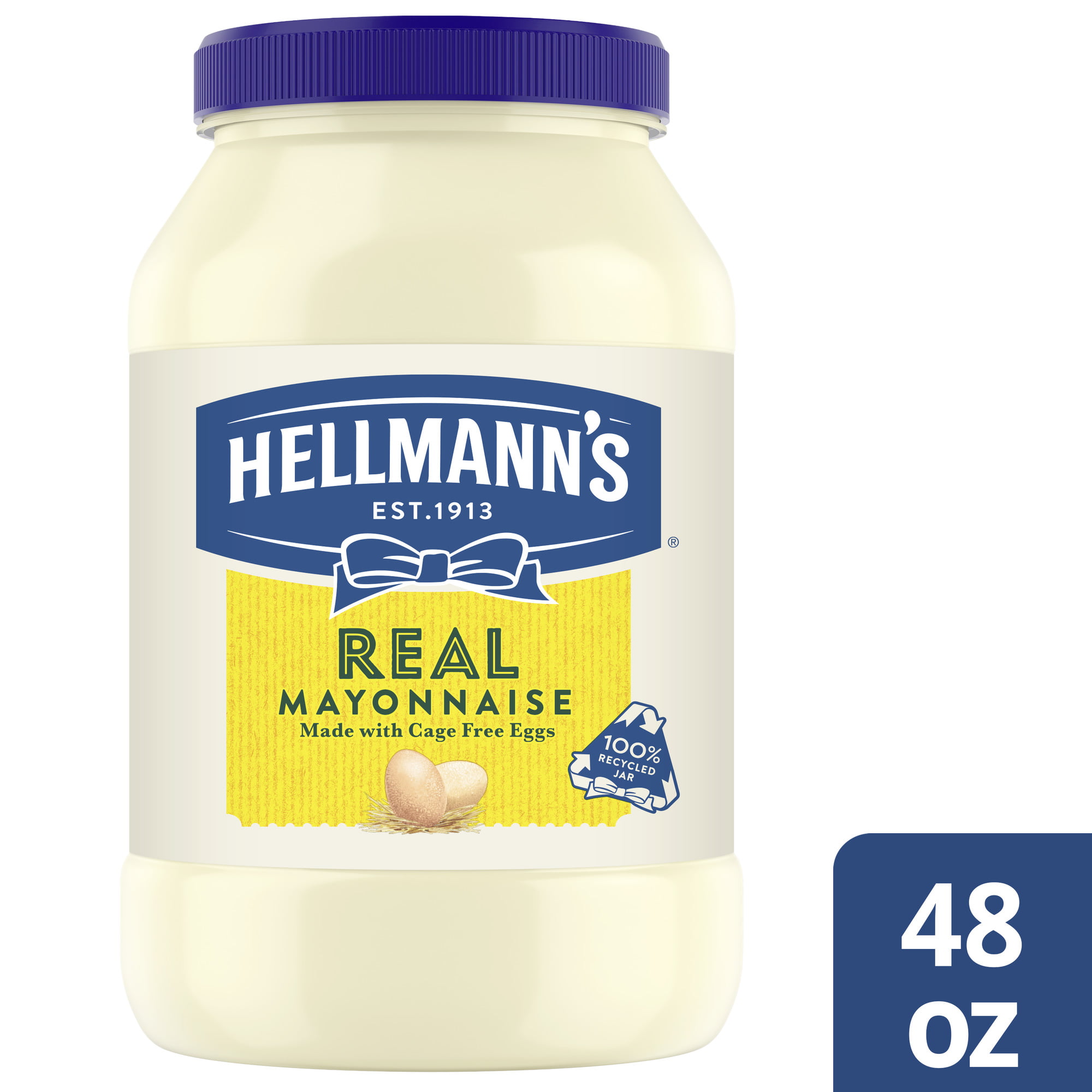 Hellmann's Made with Cage Free Eggs Real Mayonnaise, 48 fl oz Jar - image 1 of 14