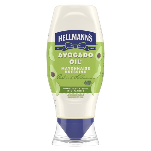 Hellmann's Avocado Oil Mayonnaise Dressing Condiments, 11.5 fl oz Squeeze Bottle